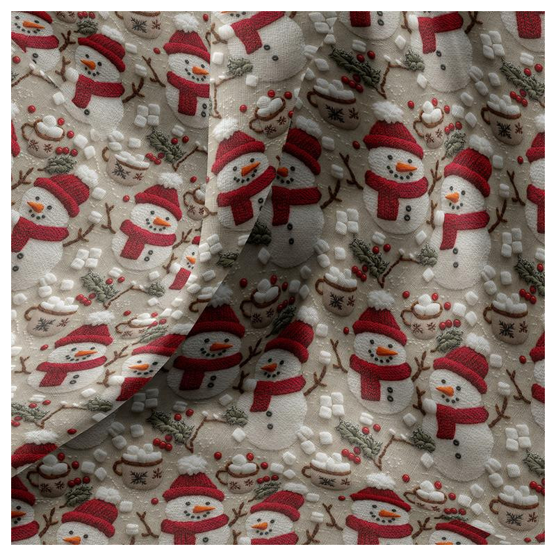 Printed Cotton MARSHMALLOW Gray / Red